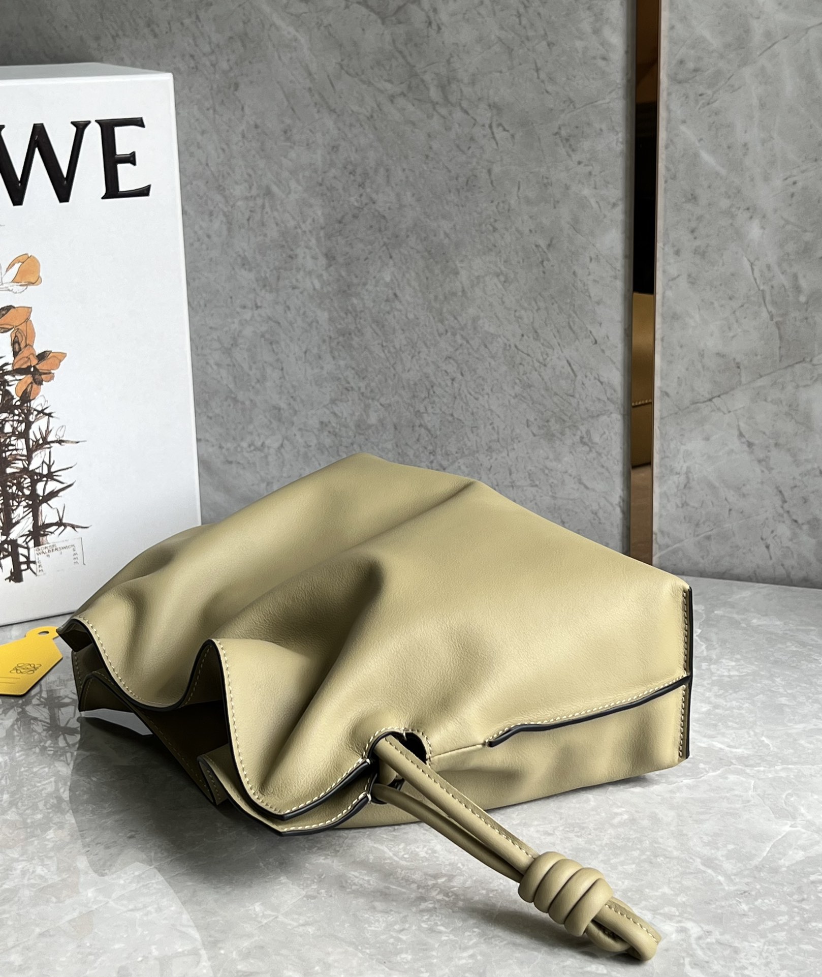 Loewe Medium Flamenco Clutch in Nappa Calfskin Dark Beige